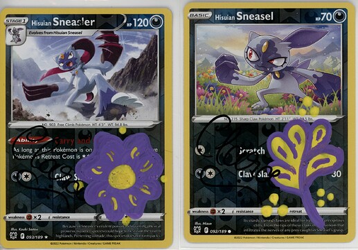 Hisuian Sneasler and Sneasel