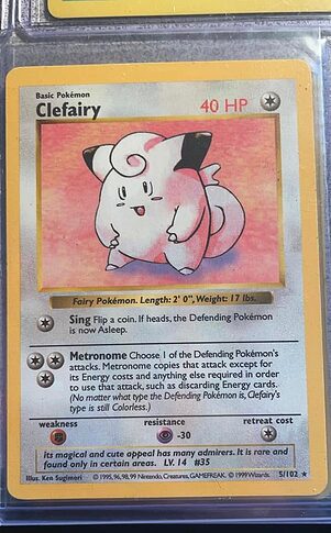 Non-Holo Shadowless Clefairy