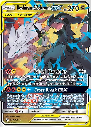 157:236 Reshiram & Zekrom GX