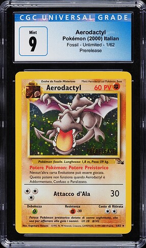 Aerodactyl prerelease italian