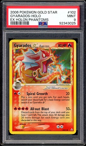 Gyarados Gold Star PSA 9 front scan