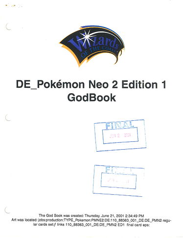 Pokemon Godbook - Neo 2 Edition 1 - German - Page 0 - Title