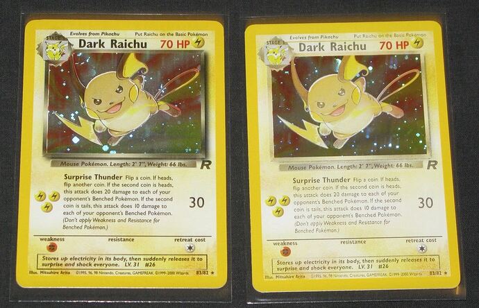 Team Rocket grey Holofoil Rare - Raichu
