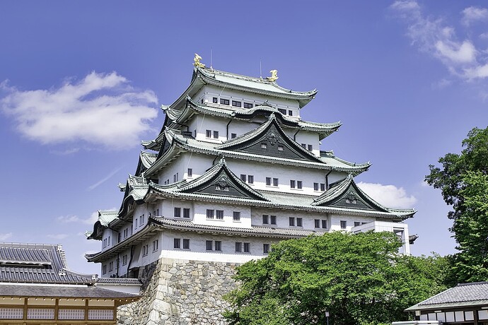 Two Golden Shachi sit atop the Famous Nagoya Castle