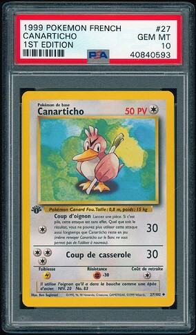 27 of 102 - Farfetch'd (Canarticho) - French 1st Ed - PSA 10 - Front