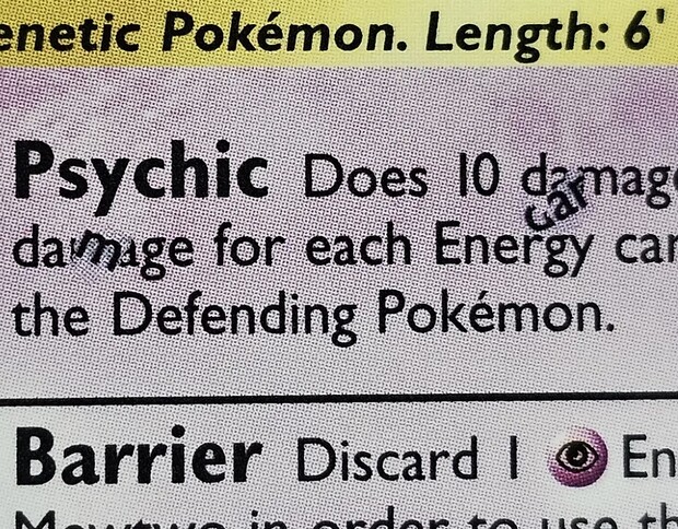 Mewtwo double text 4th variant closeup