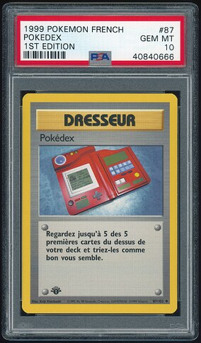 87 of 102 - Pokédex (Pokédex) - French 1st Ed - PSA 10 - Front