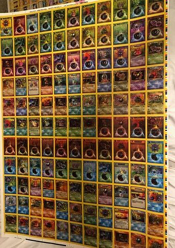 Double sided Uncommon Fossil +Jungle PCD theme deck uncut sheet 1
