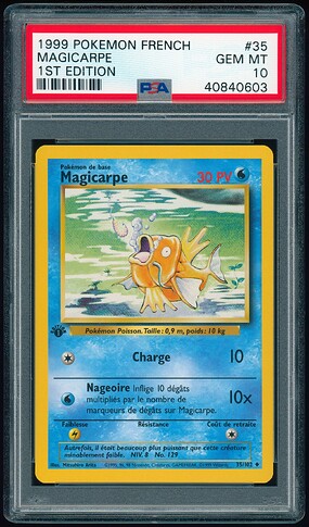 35 of 102 - Magikarp (Magicarpe) - French 1st Ed - PSA 10 - Front