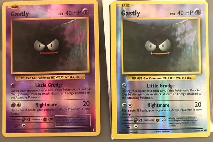 XY Evo Gastly color misprint