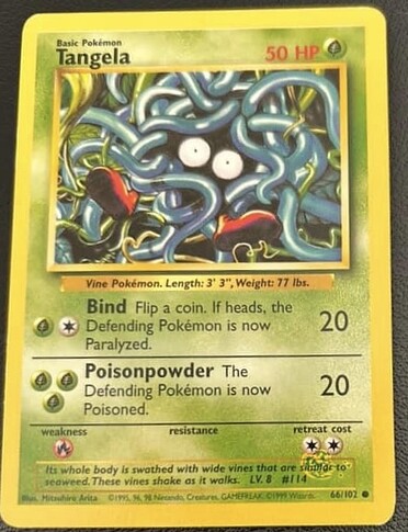 Tangela bottom blue hickey card