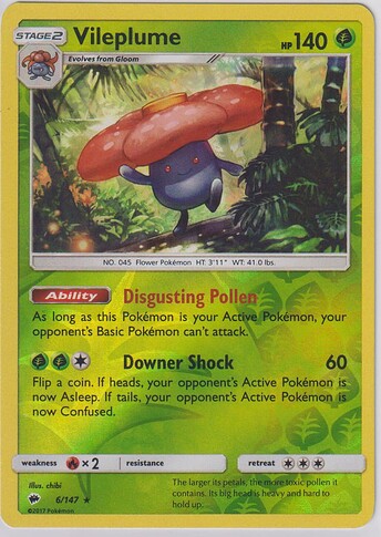 #63 EN 2017 Burning Shadows - Vileplume (Reverse Holo)