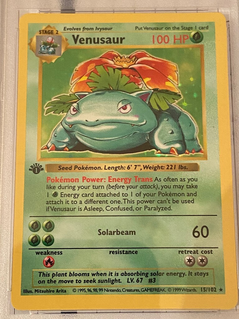 Pokemon Venusaur Base outlets set PSA 7