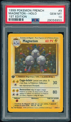 9 of 102 - Magneton (Magneton) - French 1st Ed - PSA 10 - Front