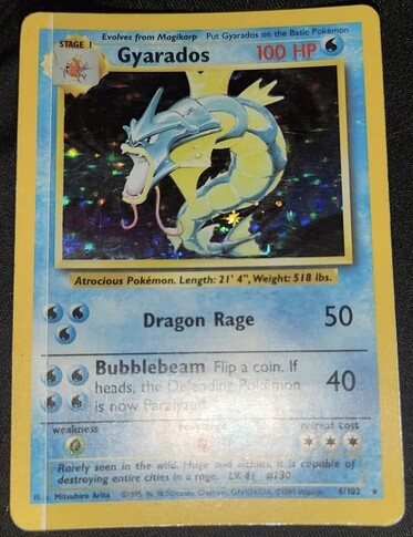 Gyarados missing holo edge raw