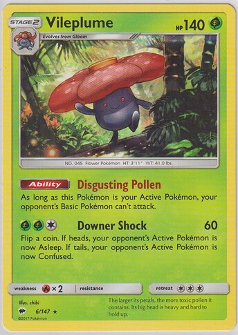 #61 EN 2017 Burning Shadows - Vileplume (Non-Holo Prerelease Kit)