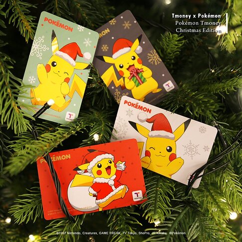 Christmas Themed Pokemon T-Money Cards