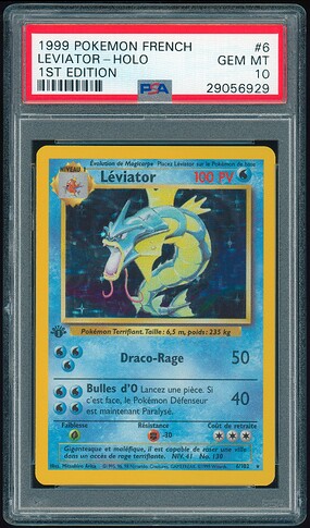 6 of 102 - Gyrados (Léviator) - French 1st Ed - PSA 10 - Front