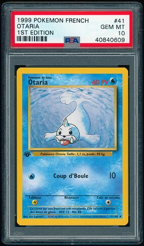 41 of 102 - Seel (Otaria) - French 1st Ed - PSA 10 - Front