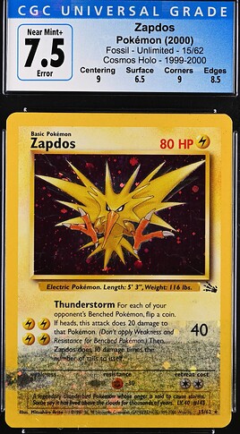 Zapdos cgc 3rd copy holo bleed