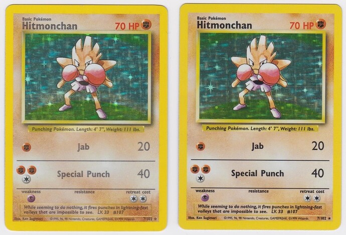 Grey print Base Set Hitmonchan