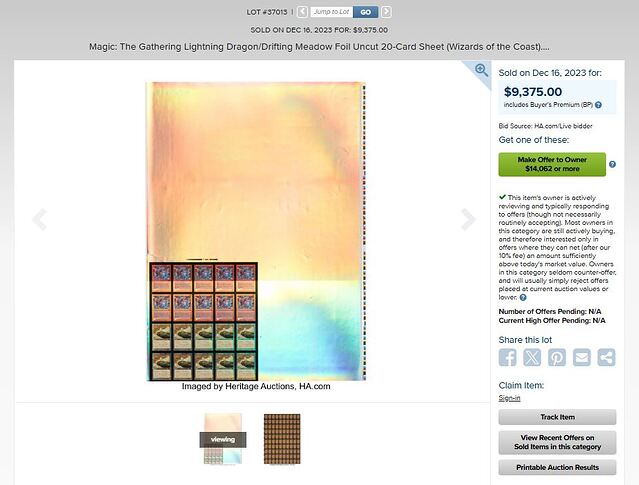 3 Sheet Sold December 2023