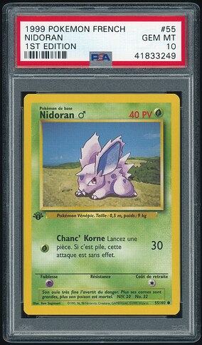 55 of 102 - Nidoran (Nidoran) - French 1st Ed - PSA 10 - Front