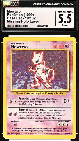 Mewtwo misssing foil unlimited