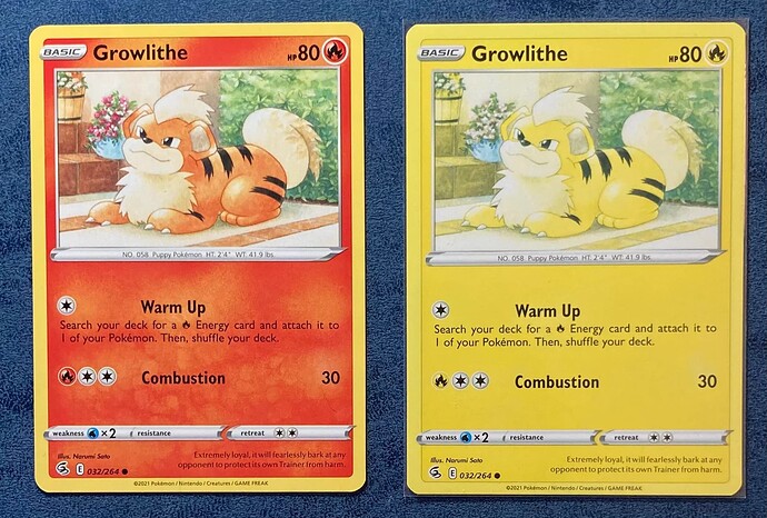 Color misprint Growlithe (missing Magenta)