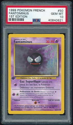 50 of 102 - Gastly (Fantominus) - French 1st Ed - PSA 10 - Front