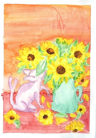 Espeon and Sunflowers