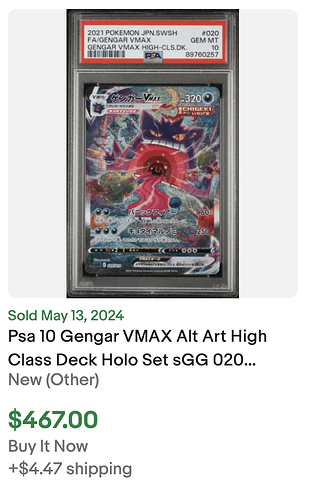 Gengar VMAX Japanese PSA 10
