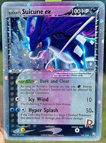 EX Team Rocket Returns red smudge Suicune ex