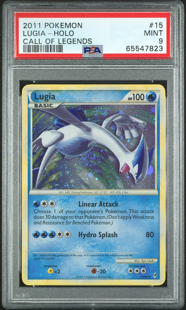 Very Rare PSA Shiny Lugia Call Of outlets Legends Holo Swirl Pokemon Card