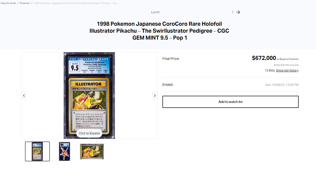 Incredibly Rare Pokémon Card Auctioned For $480000, Nobody Bids