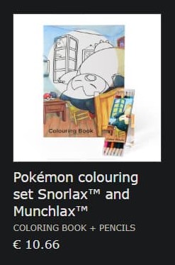 Van Gogh Museum Pokemon Colouring set Snorlax and Munchlax